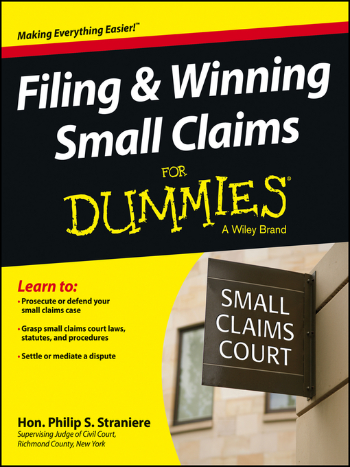 Title details for Filing and Winning Small Claims For Dummies by Judge Philip Straniere - Available